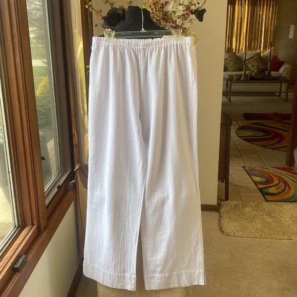 NWT, lightweight, and airy White Linen Pants, see measurements in photos below. - Picture 2 of 9
